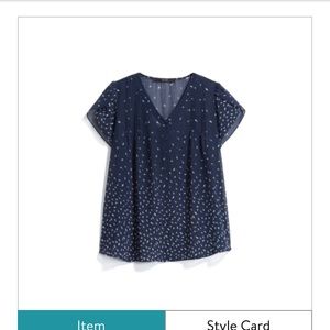 Fun 2 Fun sheer navy blouse 2XL. NWT. $25